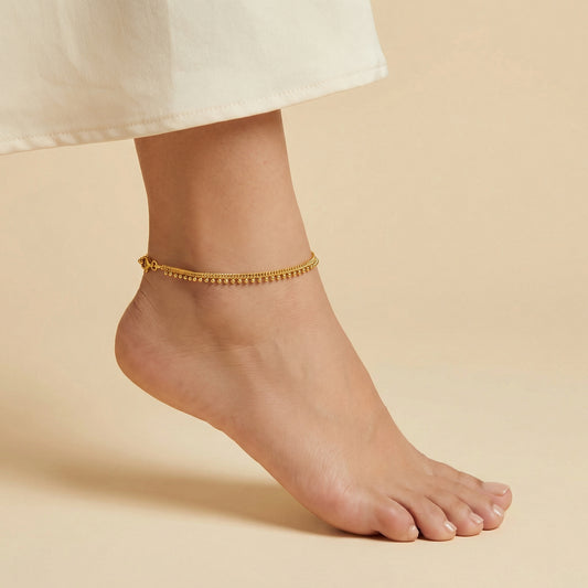 Golden Dotted Chain Anklets