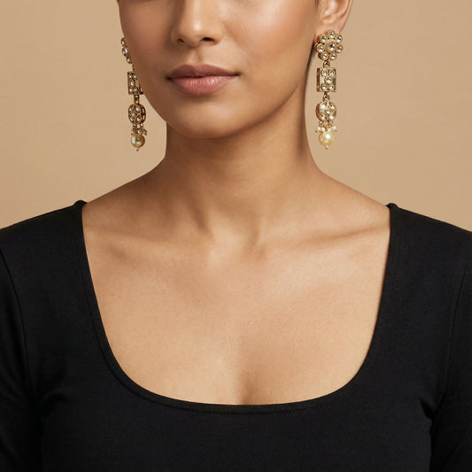 Aanya Floral Pearl Earrings