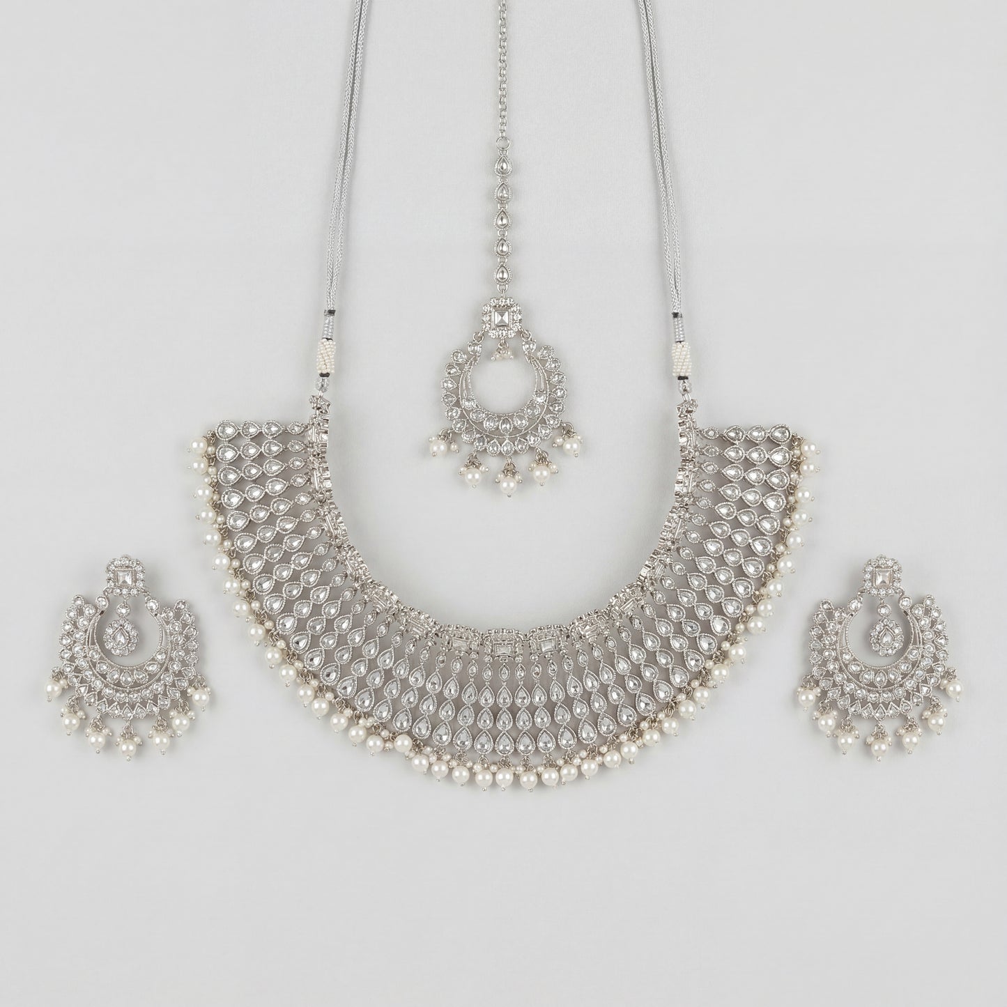 Moonstone Pearl Necklace Choker Set