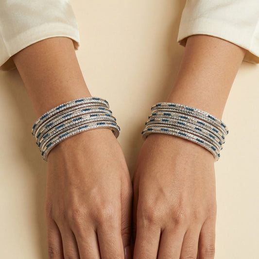Midnight Blue Bangles - Set of 8