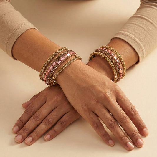 Vintage Ruby Bangles - Set of 6