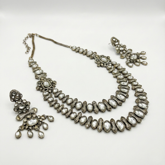 Moonlight Crystal Statement Necklace Set