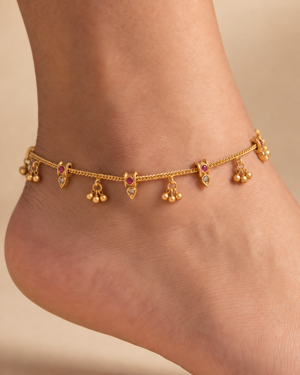 Mira Dewdrop Anklets