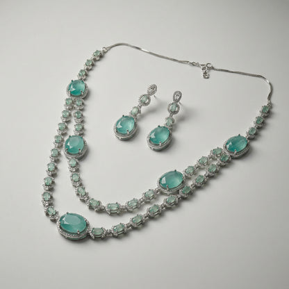Teal Layered Necklace Set