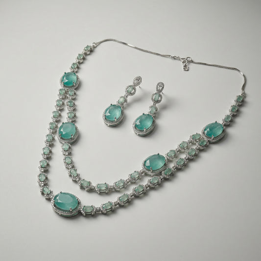 Teal Layered Necklace Set