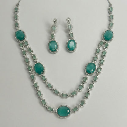 Teal Layered Necklace Set