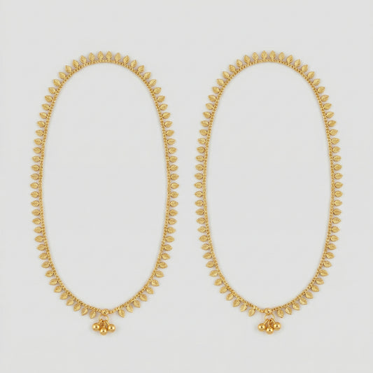 Golden Leaf Anklets