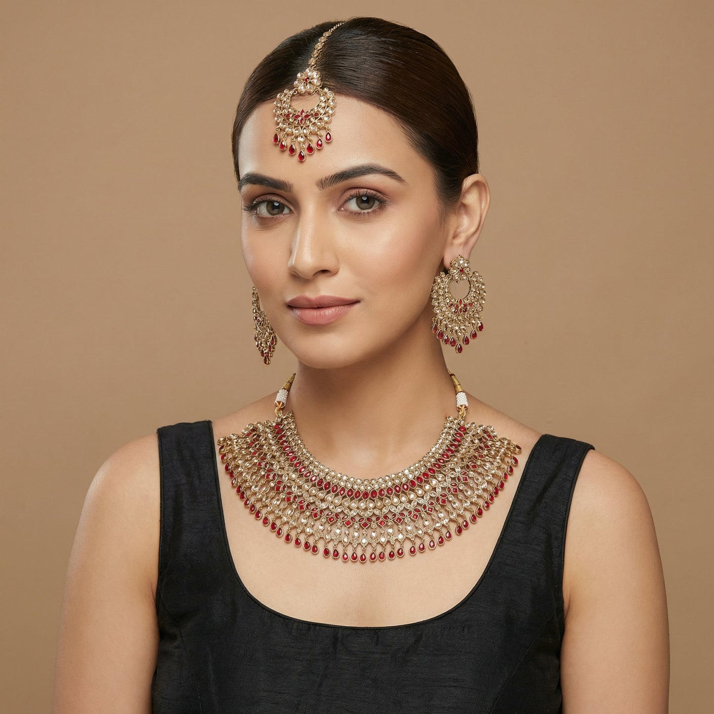 Royal Ruby Kundan Set