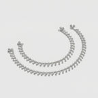 Shimmering Charm Anklets detail showing dense mini bells and S-hook clasp