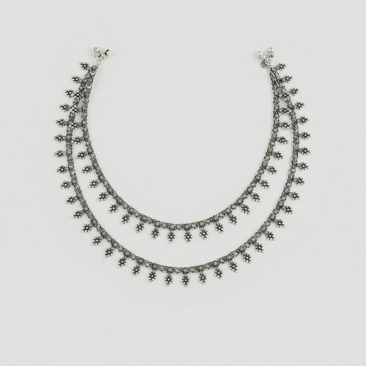 Silver Grapevine Anklets