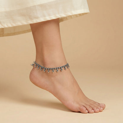 Silver Grapevine Anklets