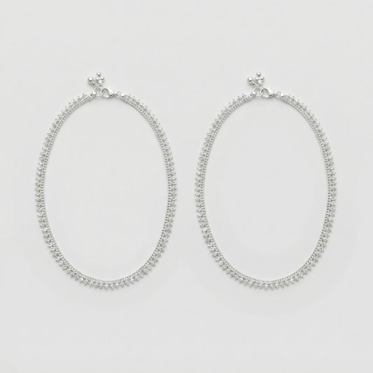 Intricate Silver Payal