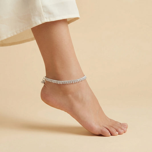 Intricate Silver Payal