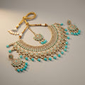 Turquoise Crown Necklace Set necklace with matching earrings, studio flatlay