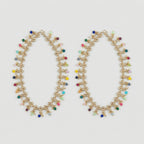 Navrang Kundan Anklets pair of gold-tone multicolor beaded payals