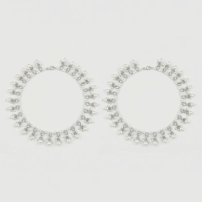 Silver Pearl Payal Set