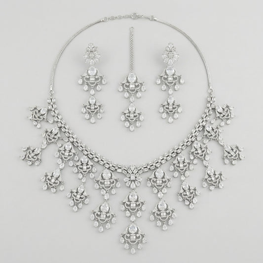 Elegant Silver Statement Set