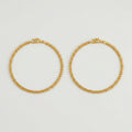 Golden Dotted Chain Anklets pair of gold twisted-chain payals with bead fringe on gray background