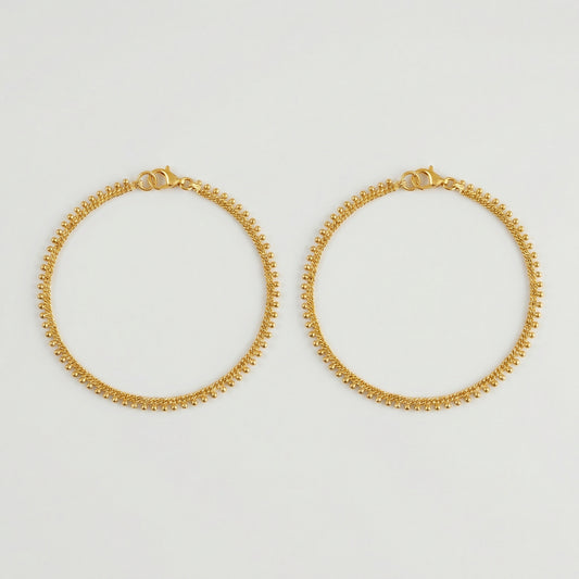 Golden Dotted Chain Anklets