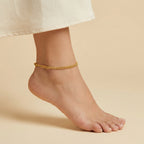 Golden Dotted Chain Anklets detail showing rope chain and spherical bobble border