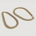 Radiant Gold Tennis Anklets detail showing bezel-set stones and crystal lobster clasp