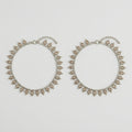 Regal Polki Payal pair of silver-tone teardrop crystal fringe payals in circles
