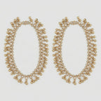 Sitara Kundan Payal pair of gold-tone crystal payals with ghungroo fringe on gray background