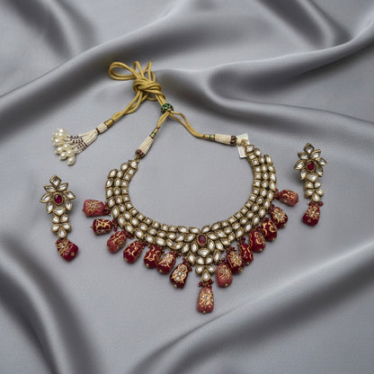 Scarlet Petal Statement Necklace