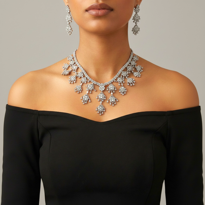 Elegant Silver Statement Set