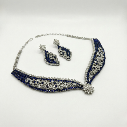 Blue Noir Statement Necklace Set