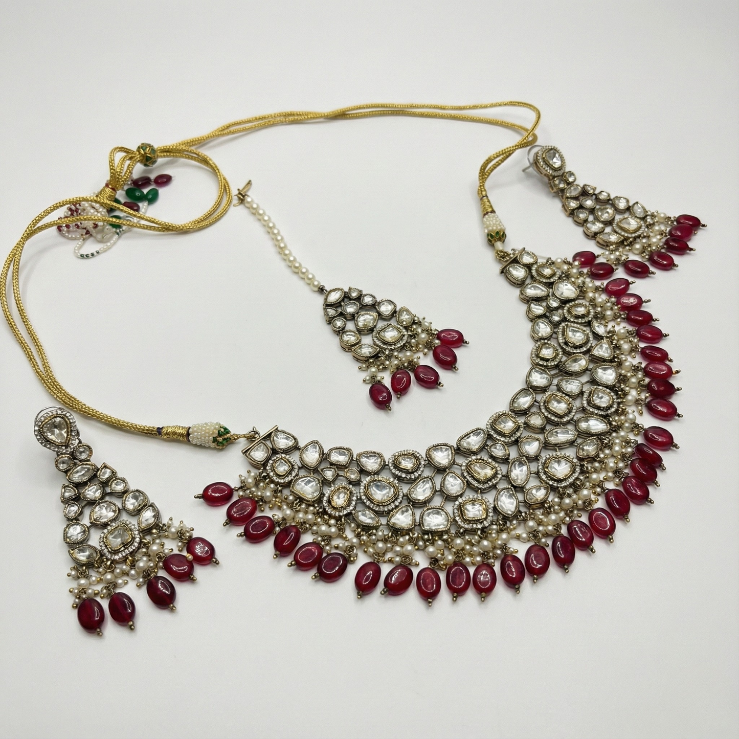 Ruby Red Kundan Set