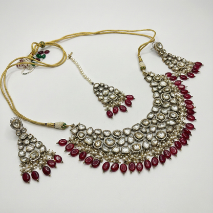 Ruby Red Kundan Set