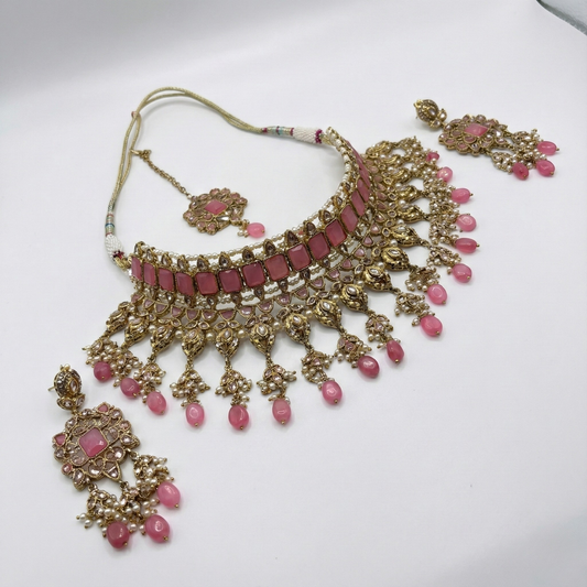 Petal Pink Veil Choker Set