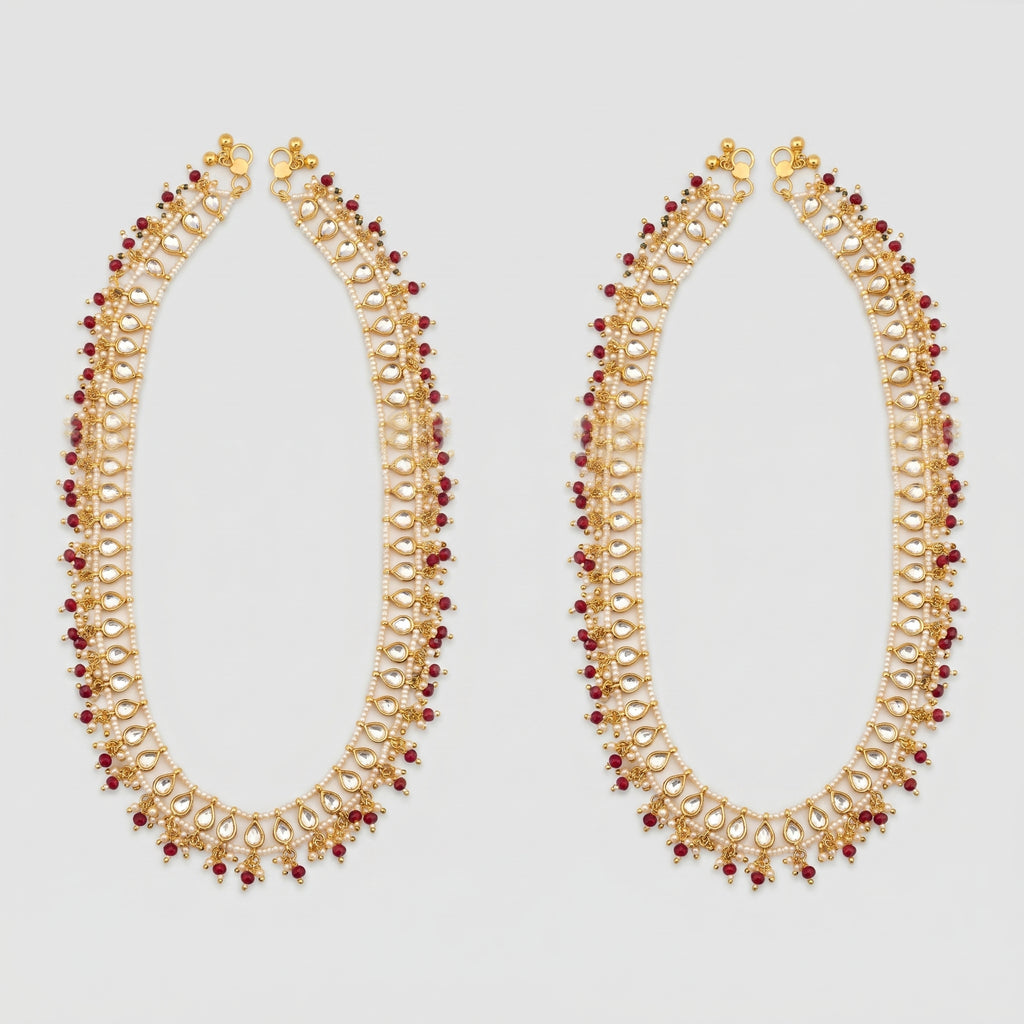 Kundan Ruby Anklet