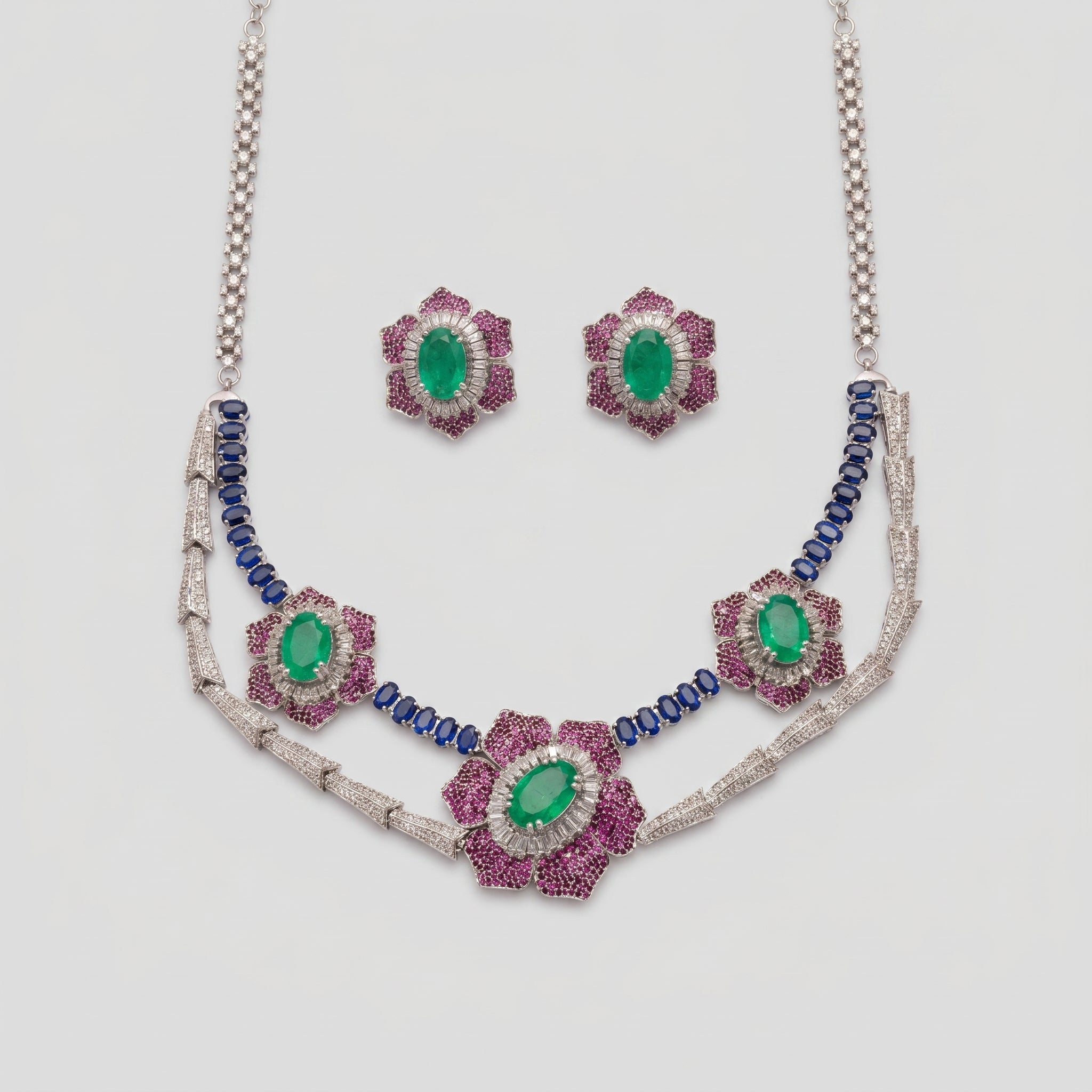 Triveni Emerald Set