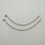 Starlight Anklet detail showing linked square stones and polished silver finish