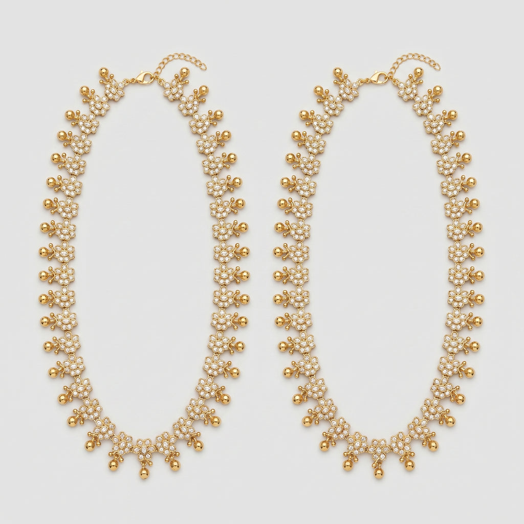 Kundan Floral Anklet