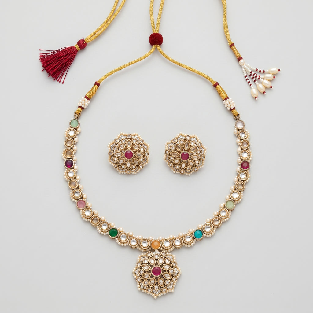 Kundan Rangoli Necklace