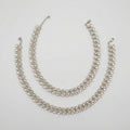 Divya Crystal Anklet pair of silver-tone double-row kundan payals