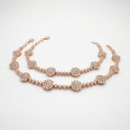 Sia Star Anklet pair of rose-gold-tone pavé disc payals on white background