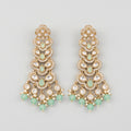 Panna Cascade Earrings gold tiered drops with mint green stones