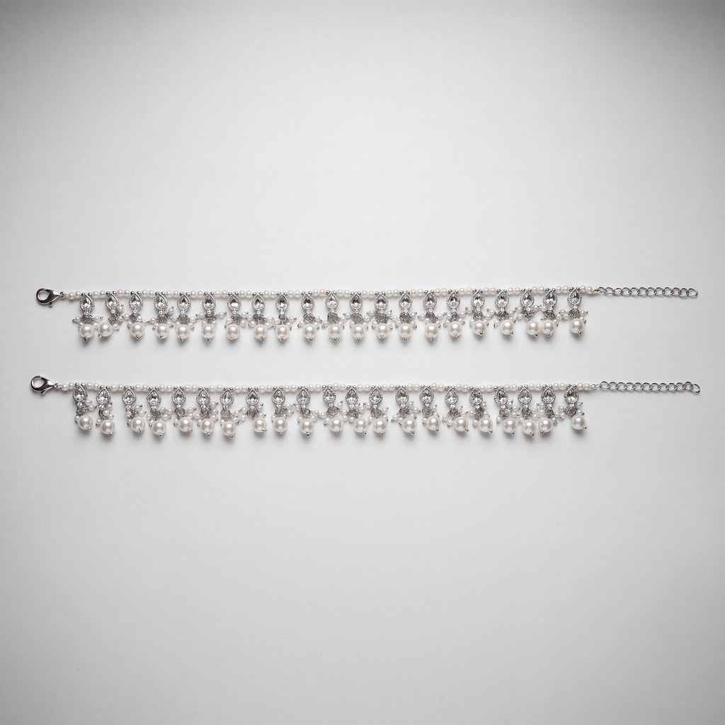 Pearl Crystal Anklets