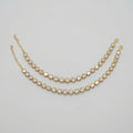 Jyoti Anklet pair of gold-tone round crystal tennis payals with extender chain