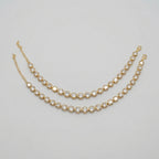 Jyoti Anklet pair of gold-tone round crystal tennis payals with extender chain