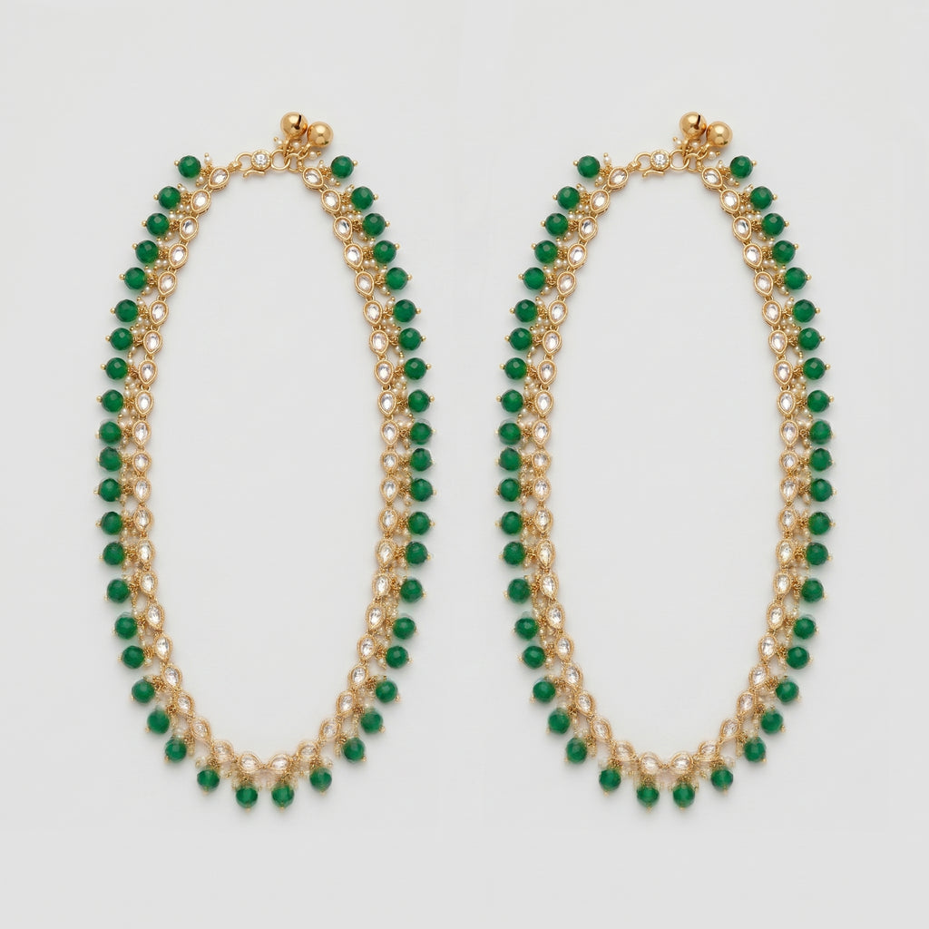 Emerald Pearl Anklets