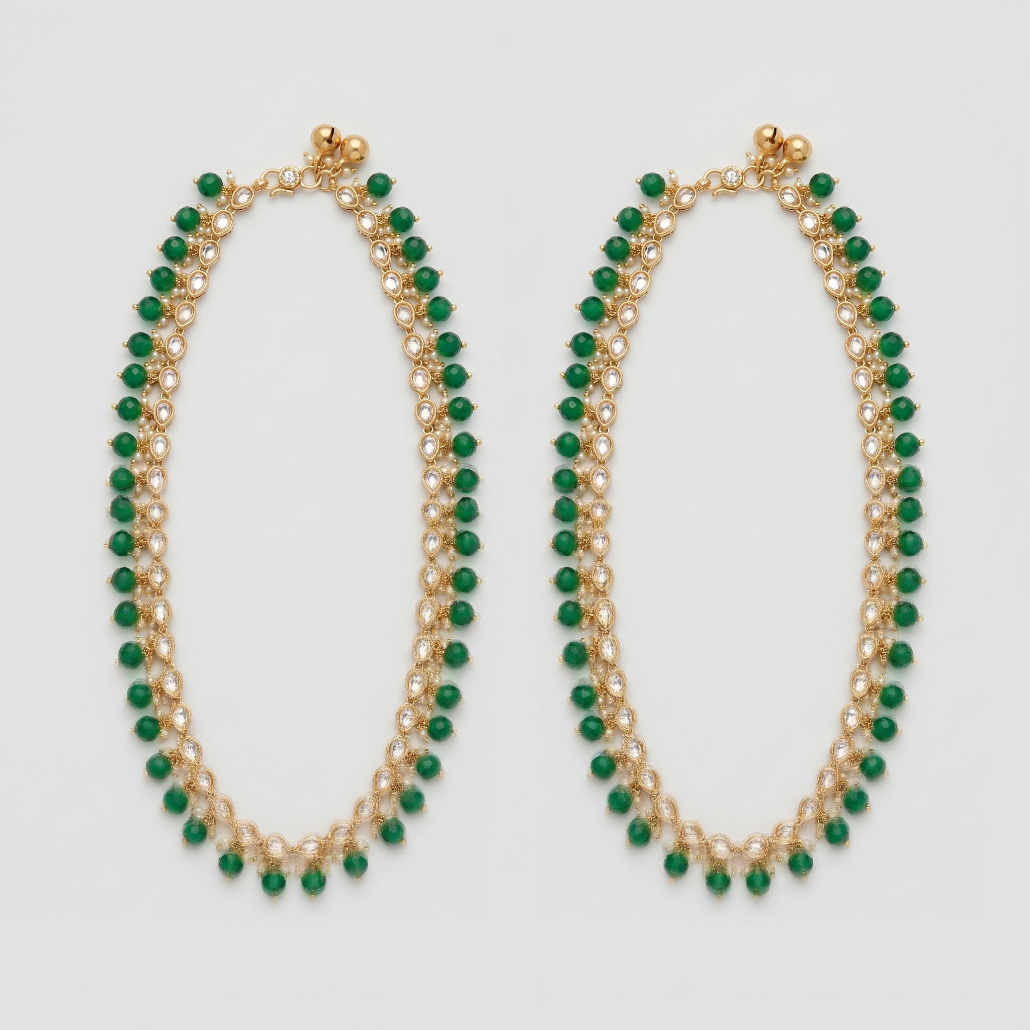 Emerald Pearl Anklets