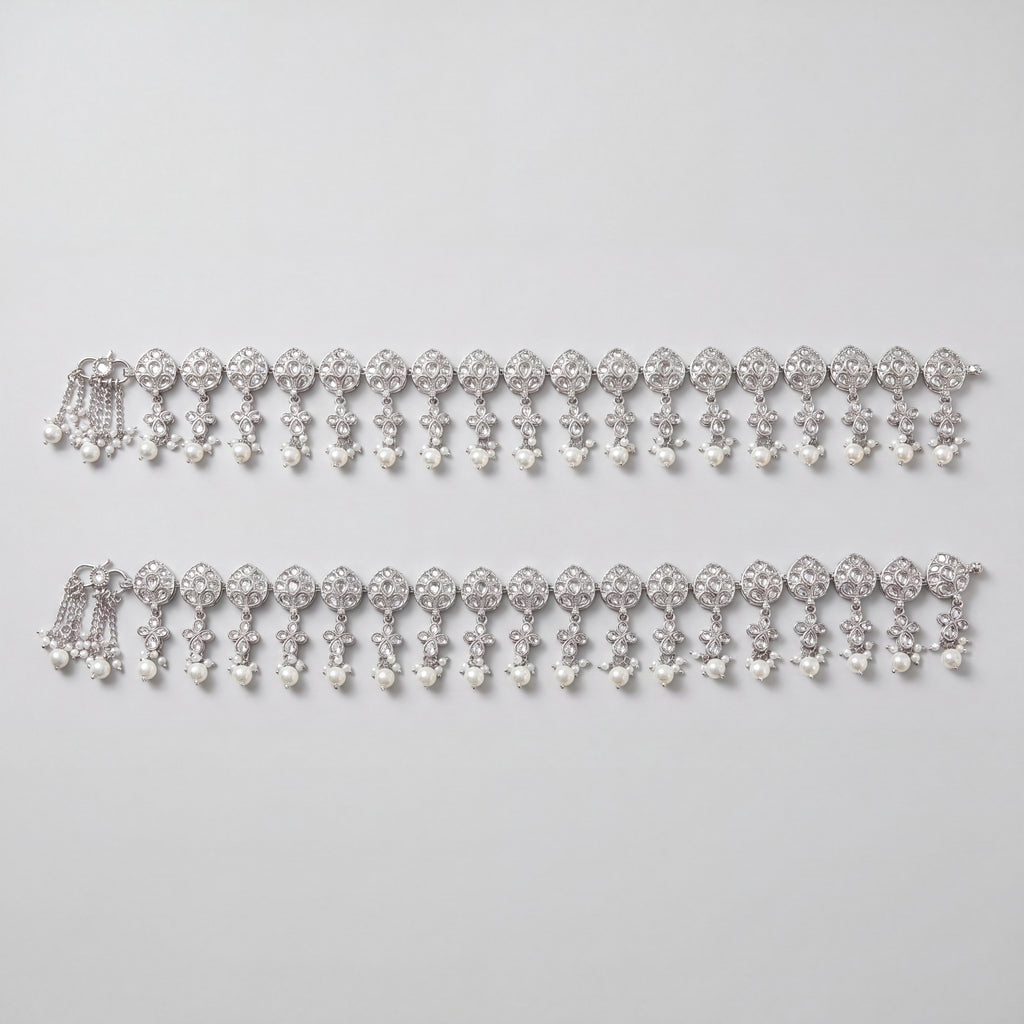 Crystal Pearl Anklets