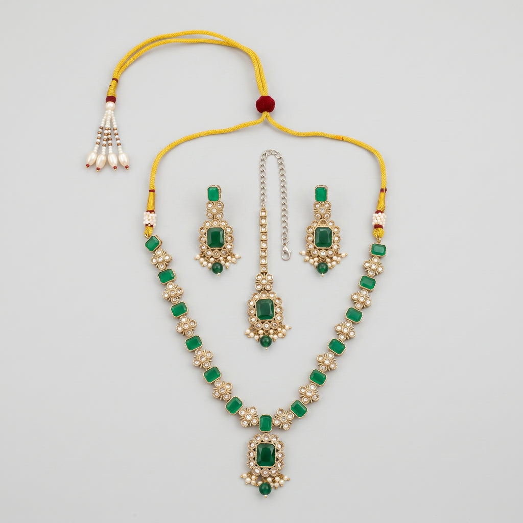 Emerald Floral Necklace