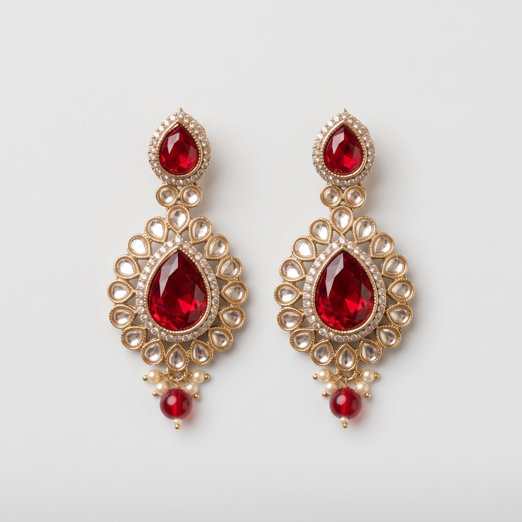 Polki Ruby Earrings
