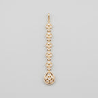 Kundan Crystal Tikka gold maang tikka with clear crystal chain and teardrop pendant on gray background
